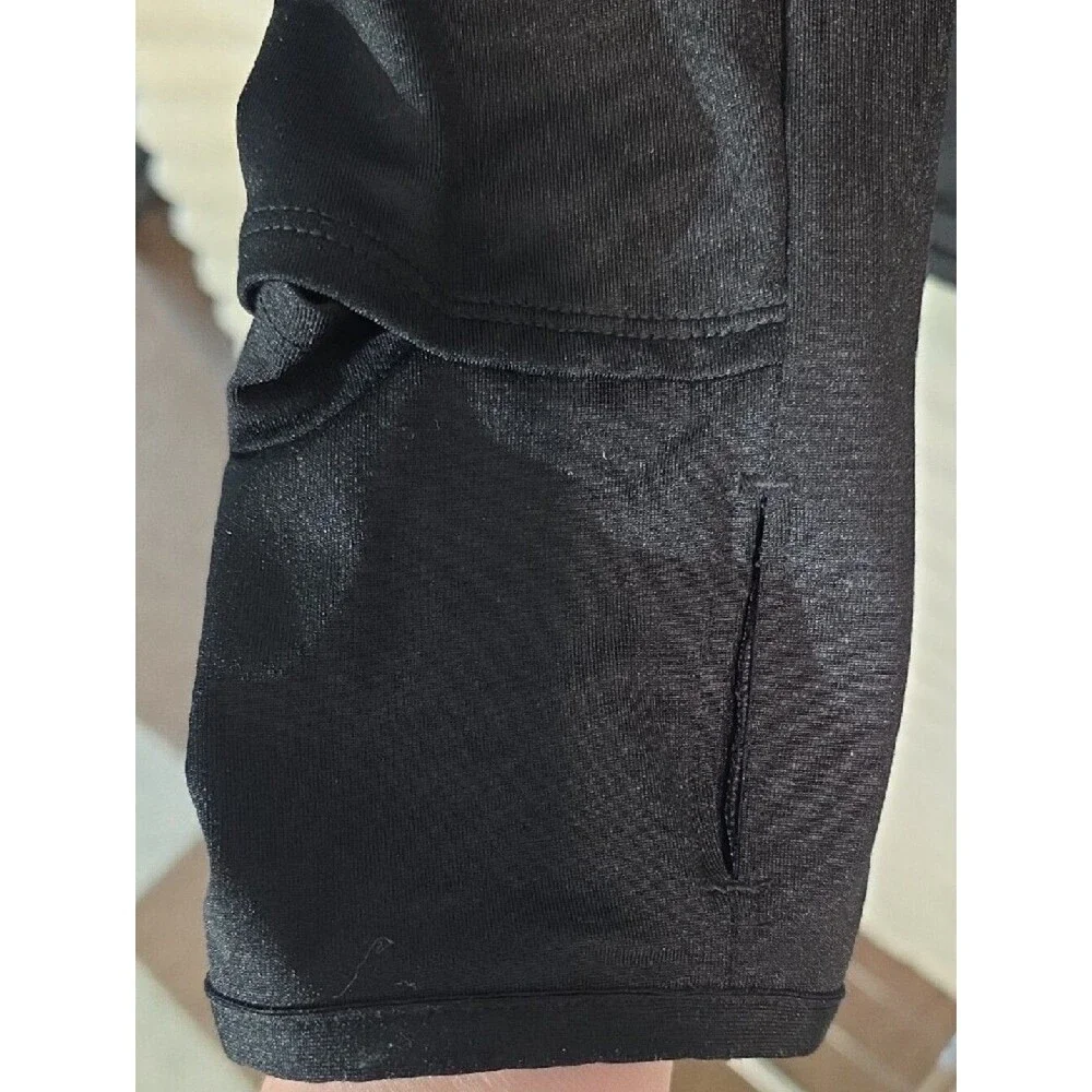 0139 Nike Black Long Sleeve Athletic Top with White Swoosh